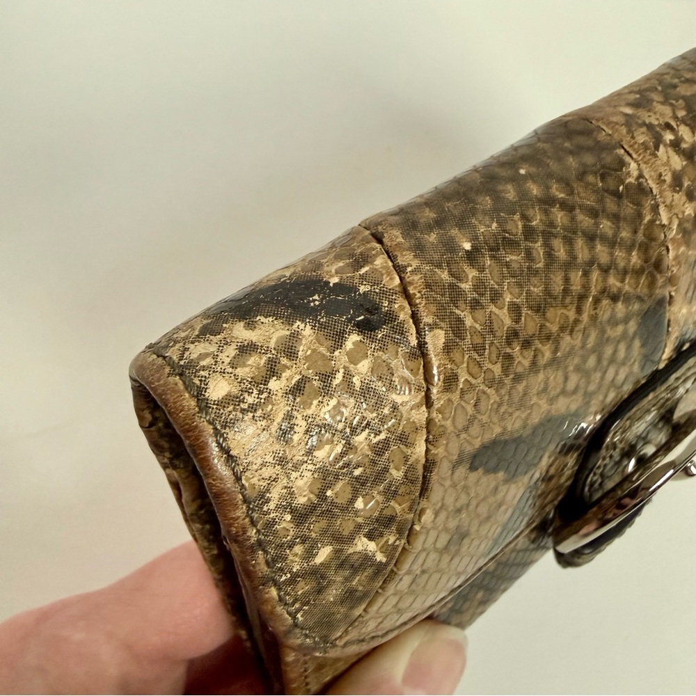 Coach Soho Python Embossed Snakeskin Leather Wall… - image 5